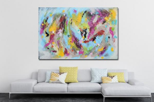 XXL painting with structure light colors - 1434